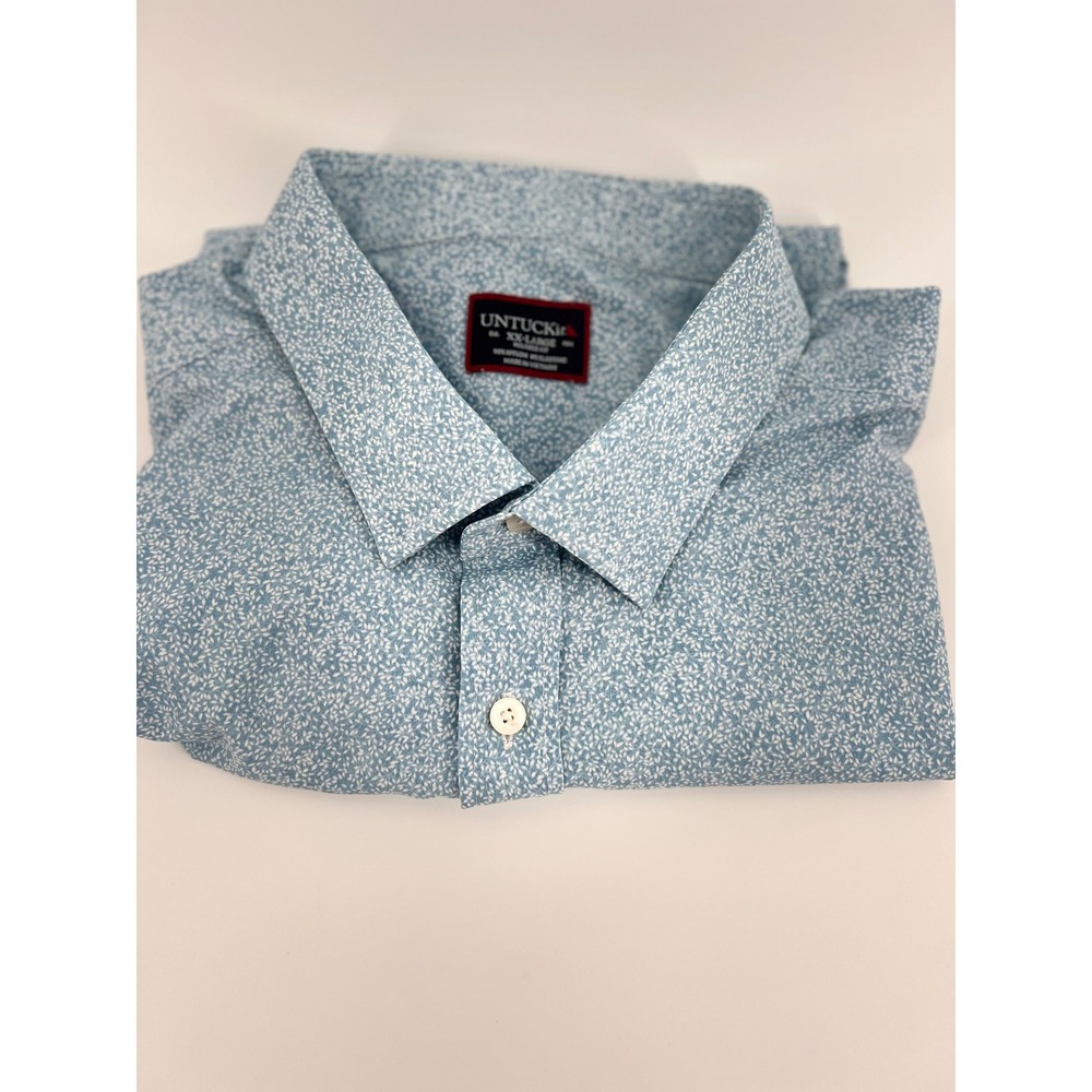 UNTUCKit Mens XX-Large Floral Relaxed Fit Short Sleeve Button Down Shirt